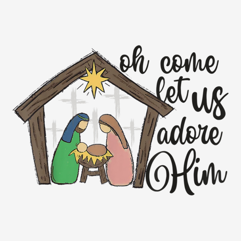 Oh Come Let Us Adore Him Nativity Christmas Religi Graphic Youth T-shirt by voutsro | Artistshot