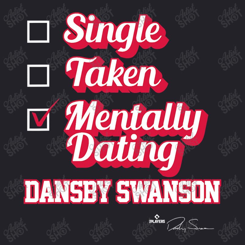 Single Taken Mentally Dating Dansby Swanson Unisex Sherpa-Lined Denim Jacket by home12 | Artistshot