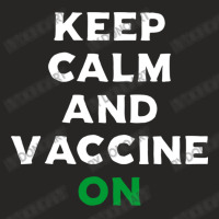 Keep Calm And Vaccine On Ladies Fitted T-shirt | Artistshot