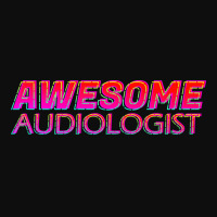 Awesome Audiologist Neon Text Sign Typography Outl Crop Top | Artistshot