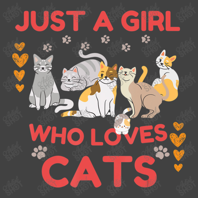 Cat Lover Just A Girl Who Loves Cats Mom Girl Vintage T-shirt | Artistshot