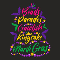 Beads Parades Crawfish Kingcake Mardi Gras Party N Ladies Fitted T-shirt | Artistshot