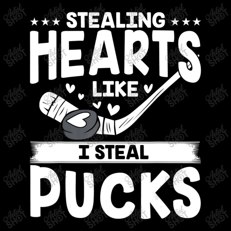 Valentines Day Hockey Stealing Hearts Kids Toddler Men's Long Sleeve Pajama Set | Artistshot