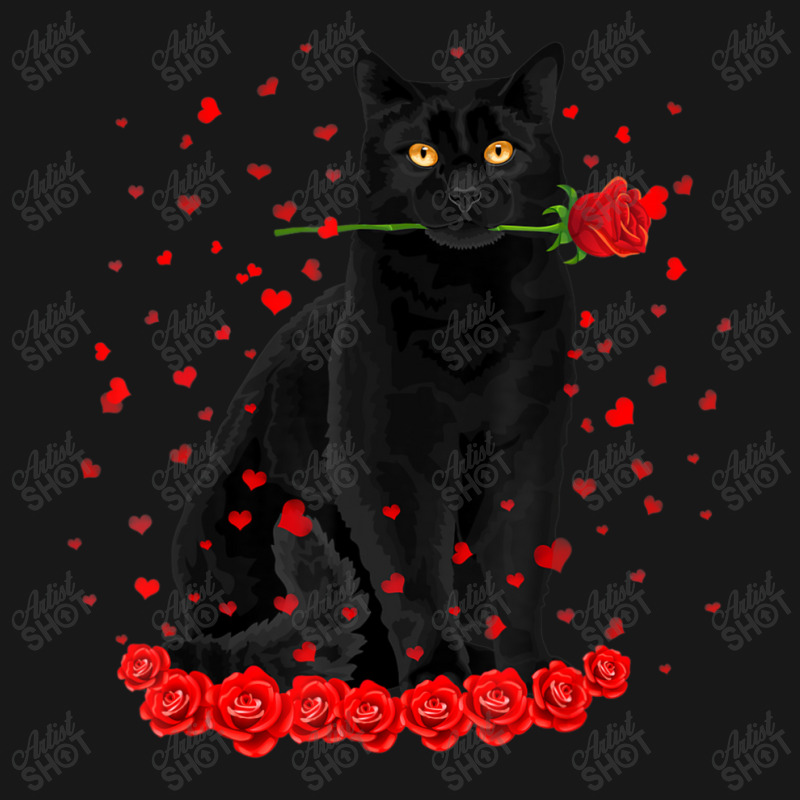 Black Cat With Red Roses Couples Valentine's Day W Flannel Shirt by kimblejoettaefd | Artistshot