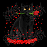 Black Cat With Red Roses Couples Valentine's Day W Pocket T-shirt | Artistshot