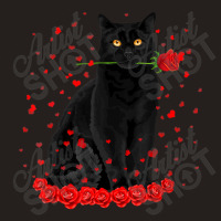 Black Cat With Red Roses Couples Valentine's Day W Tank Top | Artistshot