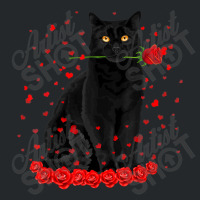 Black Cat With Red Roses Couples Valentine's Day W Crewneck Sweatshirt | Artistshot