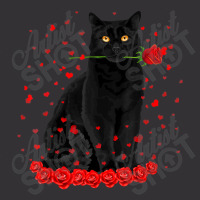 Black Cat With Red Roses Couples Valentine's Day W Vintage Hoodie | Artistshot