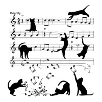 Cat Playing Clef Notes Piano Music Funny Musical C V-neck Tee | Artistshot