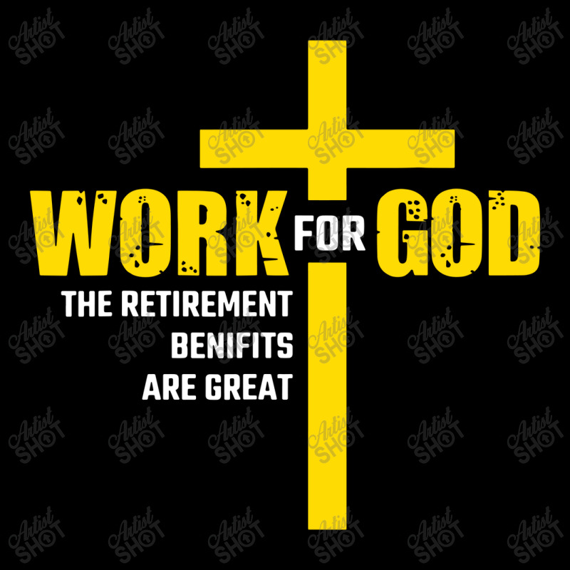 Work For God The Retirement Benefits Are Great Cropped Hoodie by skw art | Artistshot