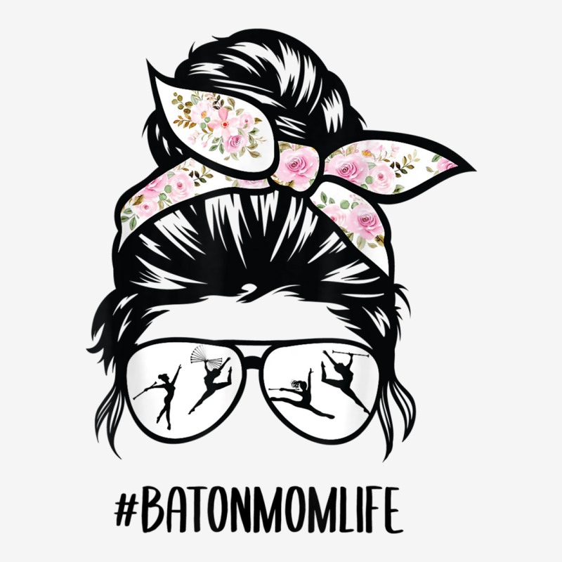 Baton Twirler Mom Life Messy Bun Hair Glasses Flow Adjustable Cap by mogakino | Artistshot