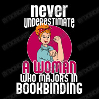 Never Underestimate Woman Bookbinding V-neck Tee | Artistshot