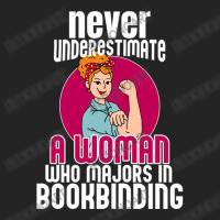 Never Underestimate Woman Bookbinding 3/4 Sleeve Shirt | Artistshot