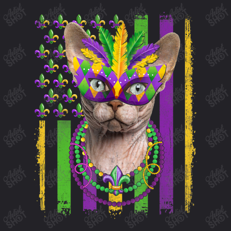 Sphynx Cat Mardi Gras Mask Kitten American Flag Youth Tee | Artistshot