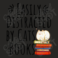 Cats Quote, Easily Distracted By Cats And Books Lo Ladies Fitted T-shirt | Artistshot