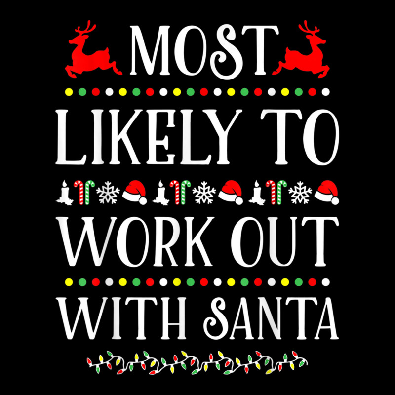 Most Likely To Work Out With Santa Funny Christmas Adjustable Cap by catotdmontis | Artistshot