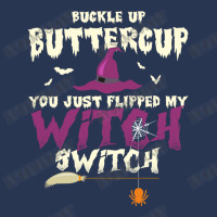 Buckle Up Buttercup You Just Flipped My Witch Switch Funny Halloween Q Men Denim Jacket | Artistshot