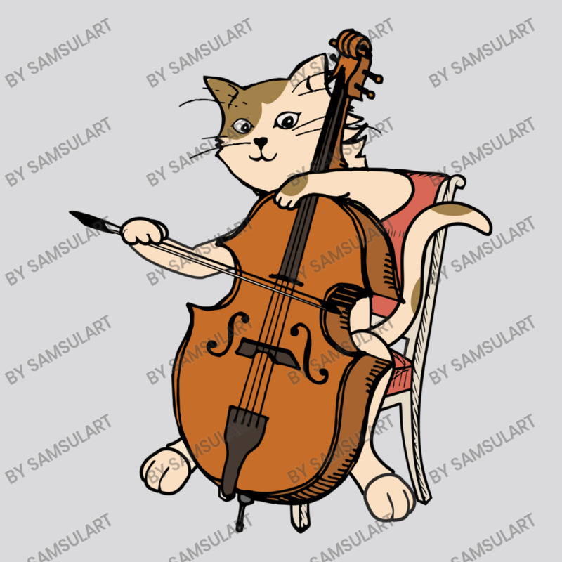 Cellist Cat Playing Cello Instrument Funny Gift For Violin Music Lover Women's Triblend Scoop T-shirt by SamsulArt | Artistshot