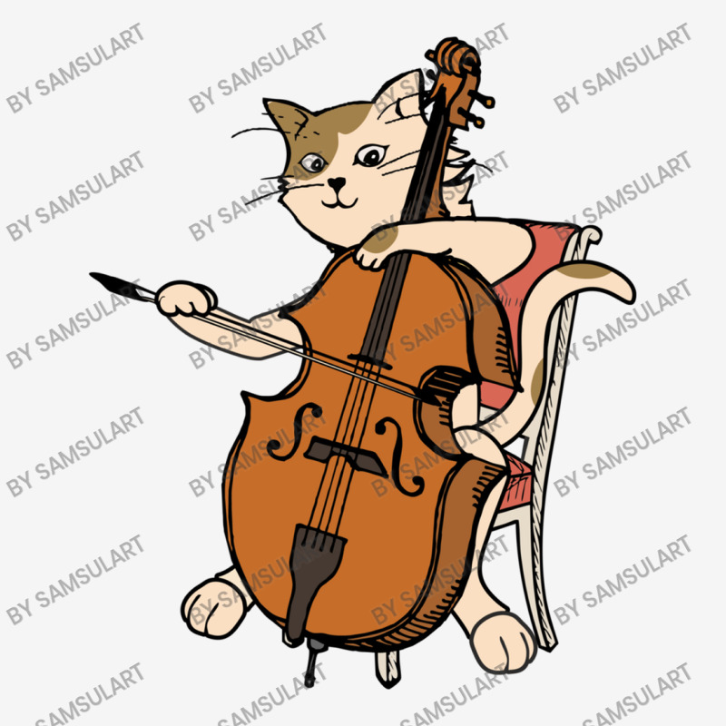 Cellist Cat Playing Cello Instrument Funny Gift For Violin Music Lover Ladies Polo Shirt by SamsulArt | Artistshot