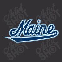 Maine, Black ,bears ,script, Vintage Hoodie | Artistshot