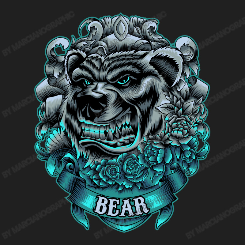 Angry Bear With Neon Color Ladies Polo Shirt by marcianographic | Artistshot