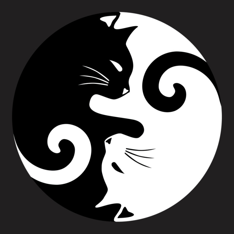 Ying Yang Cats   Black & White T-Shirt by hermesginderq | Artistshot