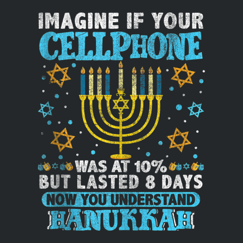 Funny Hanukkah Gifts Cellphone Chanukkah Jewish Xm Crewneck Sweatshirt | Artistshot