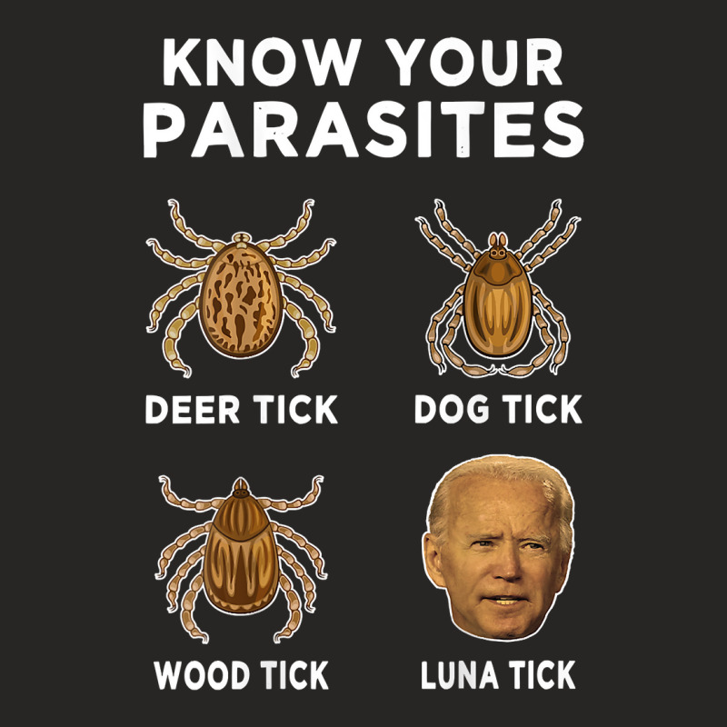 Know Your Parasites Funny Anti Joe Biden (on Back) Ladies Fitted T-Shirt by scrabeck | Artistshot