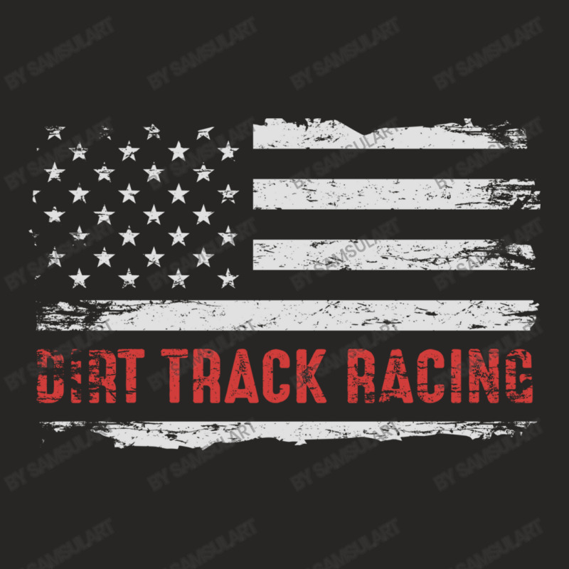 Dirt Track Racing Cool American Flag Design In Gray Ladies Fitted T-Shirt by SamsulArt | Artistshot