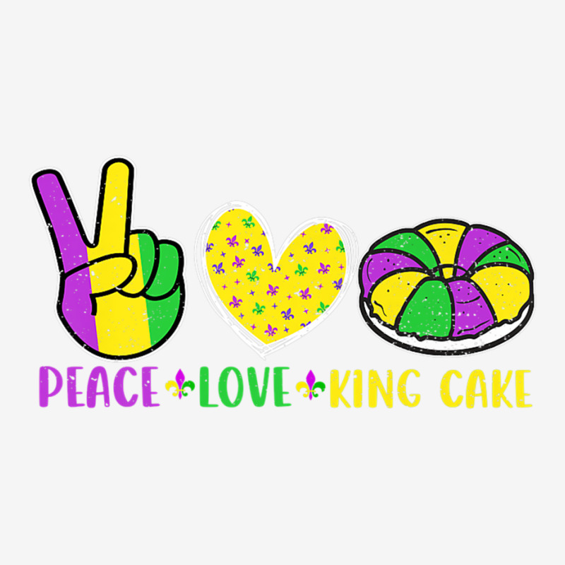 Peace Love King Cake Funny Mardi Gras Parade Carni Metal Print Square | Artistshot