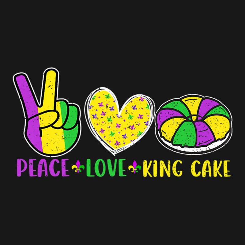 Peace Love King Cake Funny Mardi Gras Parade Carni Medium-length Apron | Artistshot