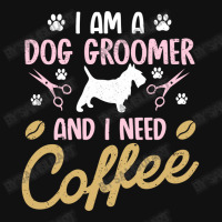 Dog Groomer I Need Coffee Dogs Grooming Pet Stylist Funny Gift Cute Ar Baby Bibs | Artistshot