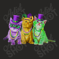 Kitten Cat Mask Beads Mardi Gras New Orleans Cat L Ladies Fitted T-shirt | Artistshot