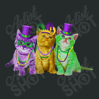 Kitten Cat Mask Beads Mardi Gras New Orleans Cat L Women's Triblend Scoop T-shirt | Artistshot