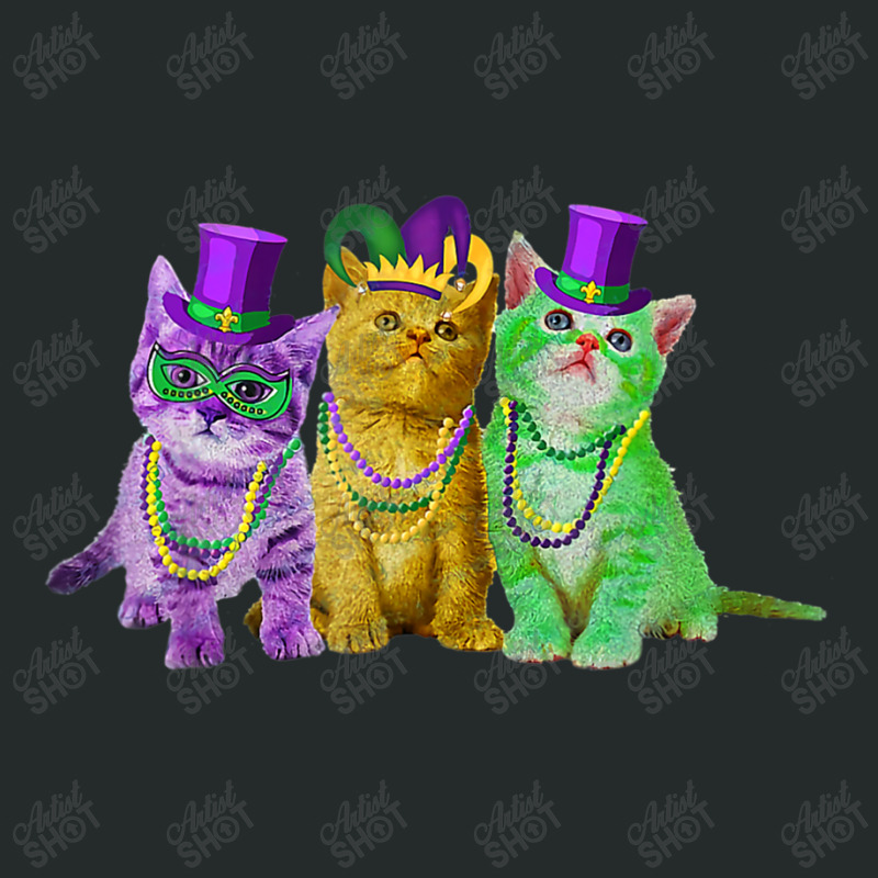 Kitten Cat Mask Beads Mardi Gras New Orleans Cat L Women's Triblend Scoop T-shirt by donellajeremykoa | Artistshot