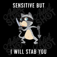 Sensitive But I Will Stab You Cat Saying Long Sleeve Baby Bodysuit | Artistshot