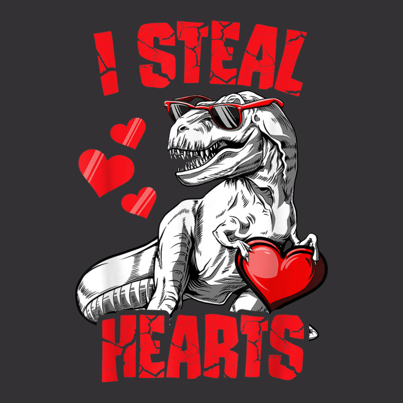 Valentines Day Dinosaur I Steal Hearts Love Vintage Hoodie | Artistshot