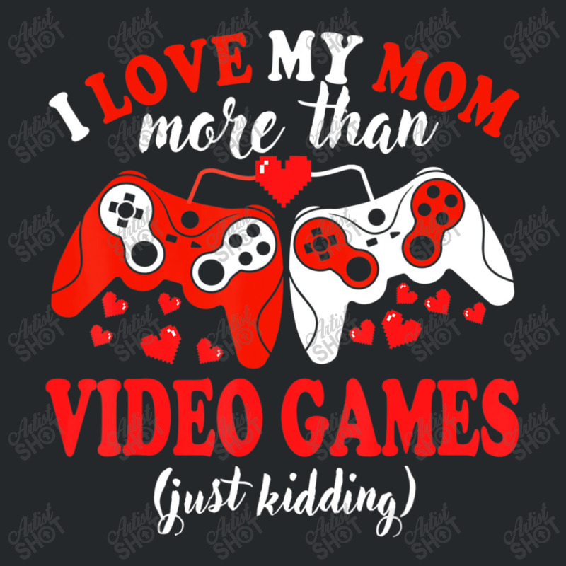 Valentine Day Gamer I Love Mom Boy Teen Men Crewneck Sweatshirt | Artistshot