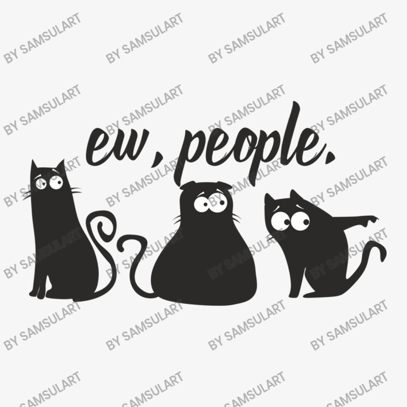 Ew People Three Black Cats Funny Sarcastic Quote Ladies Fitted T-Shirt by SamsulArt | Artistshot