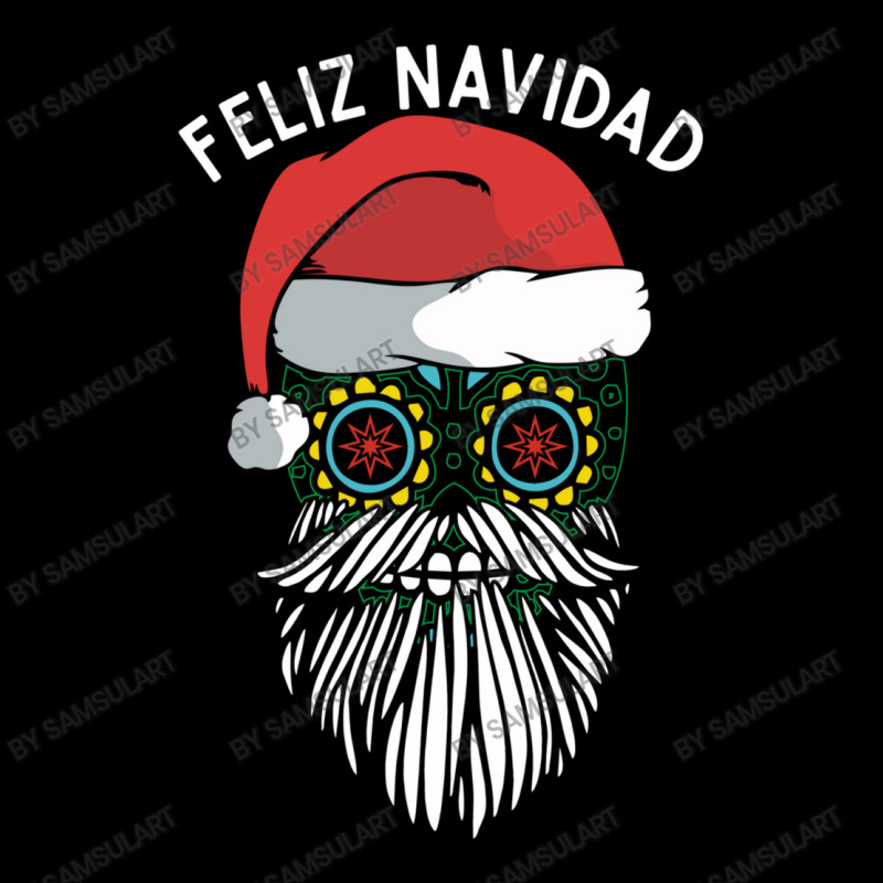 Feliz Navidad Mexican Santa Sugar Skull Funny Merry Christmas Wish In Men's 3/4 Sleeve Pajama Set by SamsulArt | Artistshot