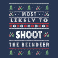 Most Likely To Shoot The Reindeer Funny Christmas Men Denim Jacket | Artistshot