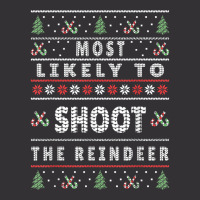 Most Likely To Shoot The Reindeer Funny Christmas Vintage Hoodie | Artistshot