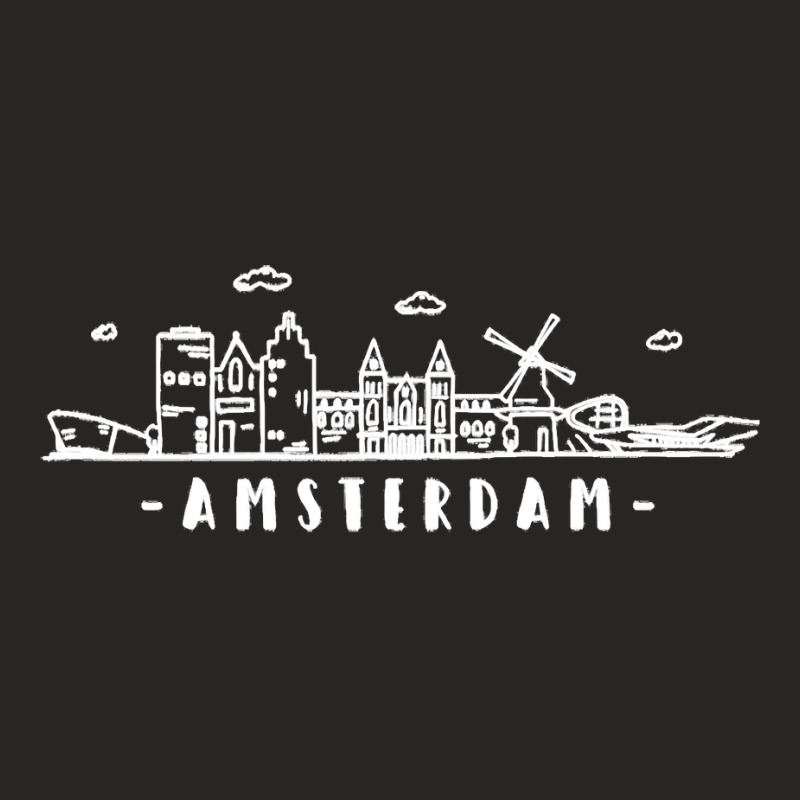 Amsterdam Skyline Vintage Netherlands Holland Dutc Ladies Fitted T-Shirt by kulowbu | Artistshot