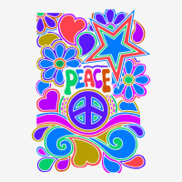 Peace And Love Flowers And Stars Hippie Design Graphic T-shirt | Artistshot