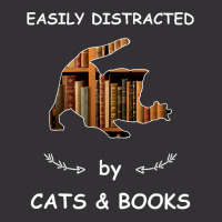 Limited Edition Easily Distracted By Cats And Book Vintage Hoodie And Short Set | Artistshot