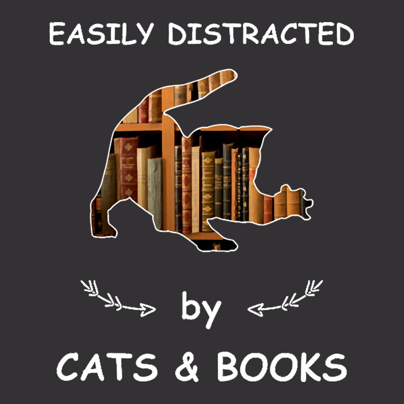 Limited Edition Easily Distracted By Cats And Book Vintage Hoodie And Short Set by baileyjohn2 | Artistshot