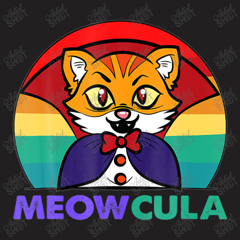 Meowcula Vampire Cat Dracula T-shirt | Artistshot