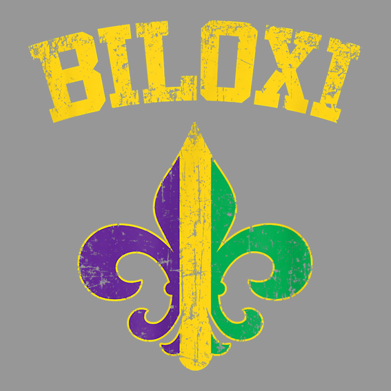 Biloxi Mississippi Mardi Gras Fleur De Lis Symbol Women's Vneck T