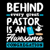 Behind Every Great Pastor Funny Minister Clergy Pa Cropped Hoodie | Artistshot