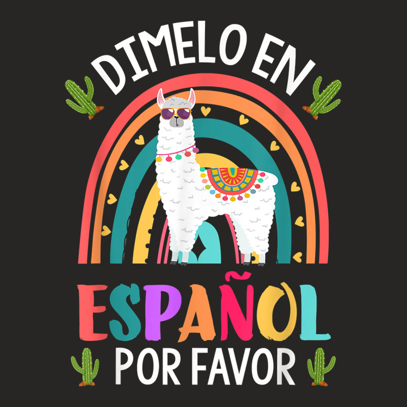 Dimelo En Espanol Por Favor Bilingual Spanish Teac Ladies Fitted T-Shirt by genousuv | Artistshot